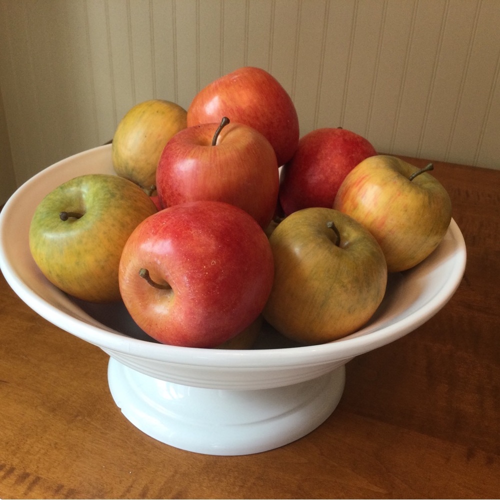 Pottery Barn Faux Apples Bowl or Vase Filler Realistic!